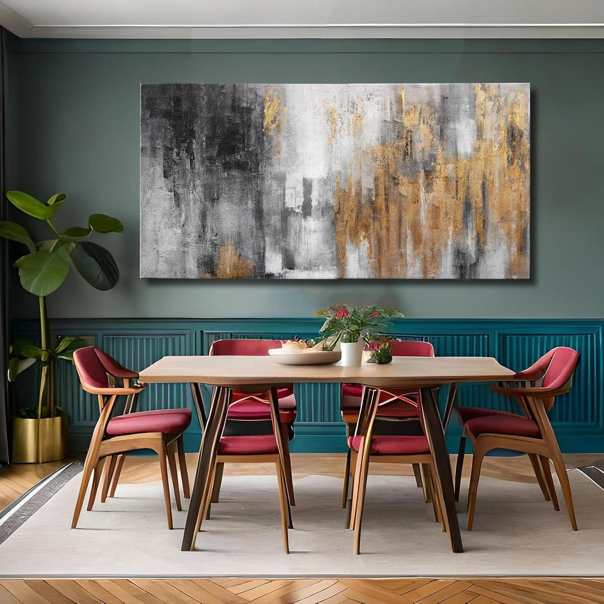 Midnight Onyx Textured Abstract Wall Art 30x60 Canvas – image 4