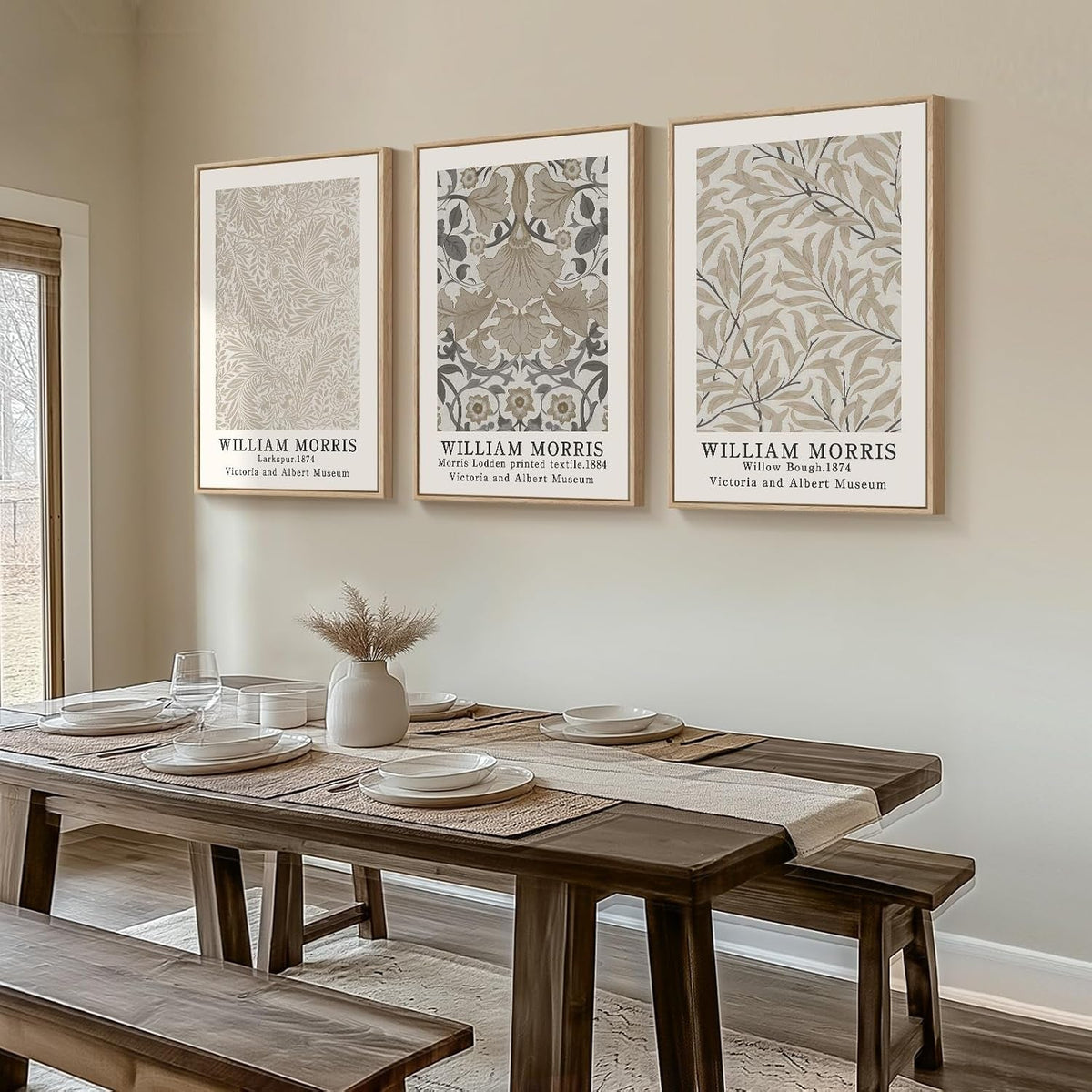 William Morris Botanical Wall Art Set of 3 Framed, 24x36 in – image 2