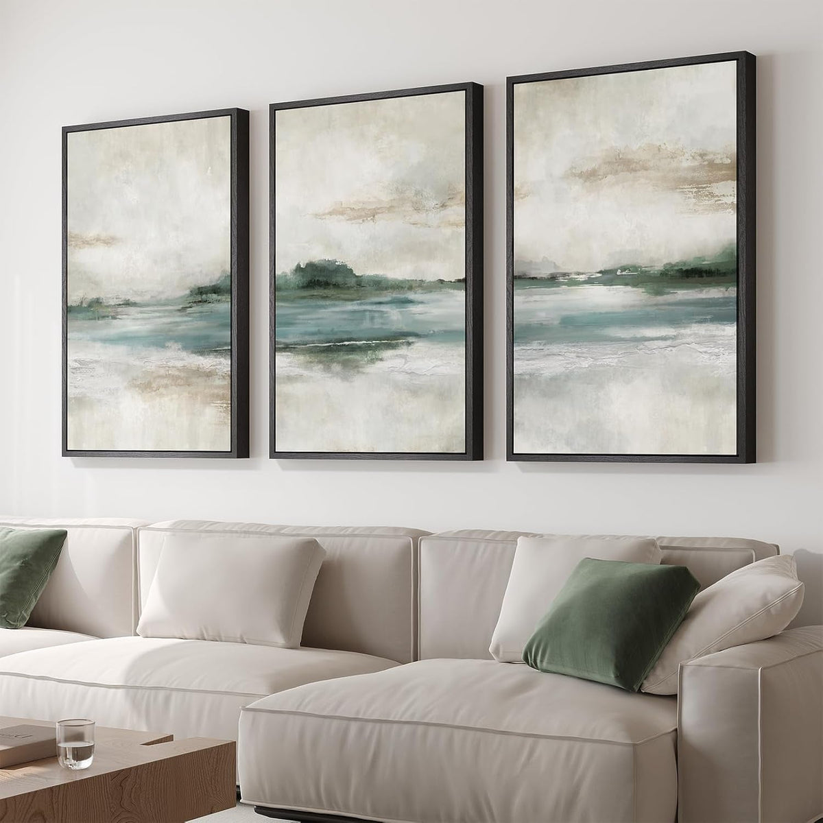 Nature Triptych Landscape Wall Art Set of 3 Framed Canvas, 24x36 in – image 2