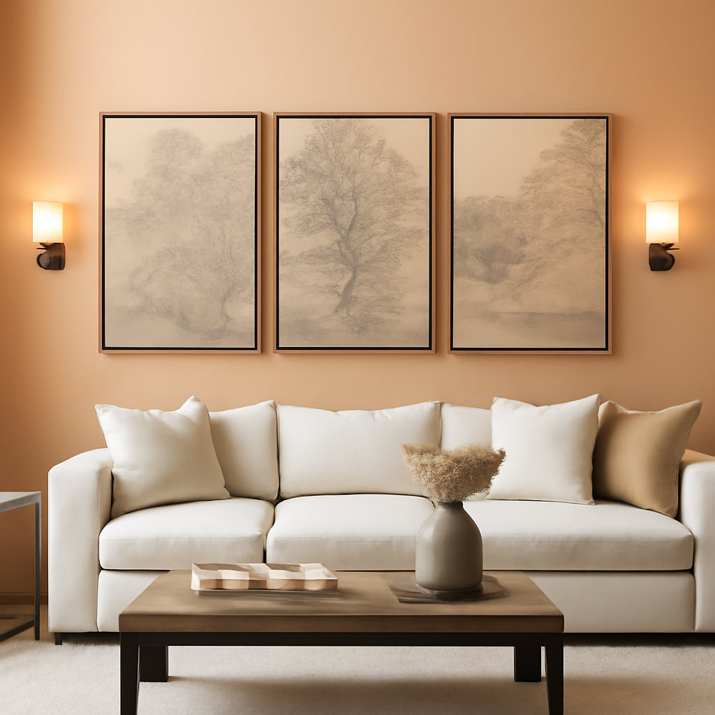 Landscape Wall Art Set of 3 Framed, 24x36 in for Living Room – main view