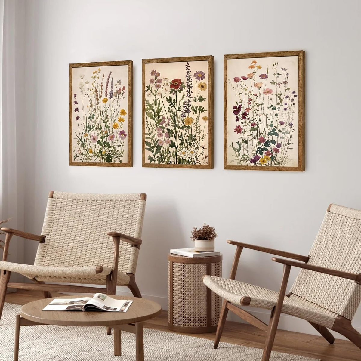 Triptych Botanical Wall Art Set of 3 Framed Canvas, 16x24 in – image 4