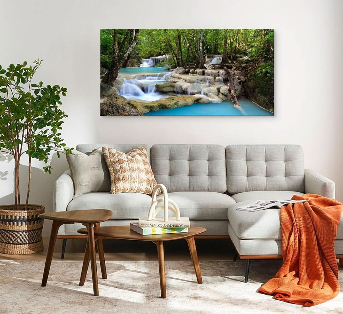 Tropical Waterfall Landscape Wall Art 71x36 Canvas – image 4