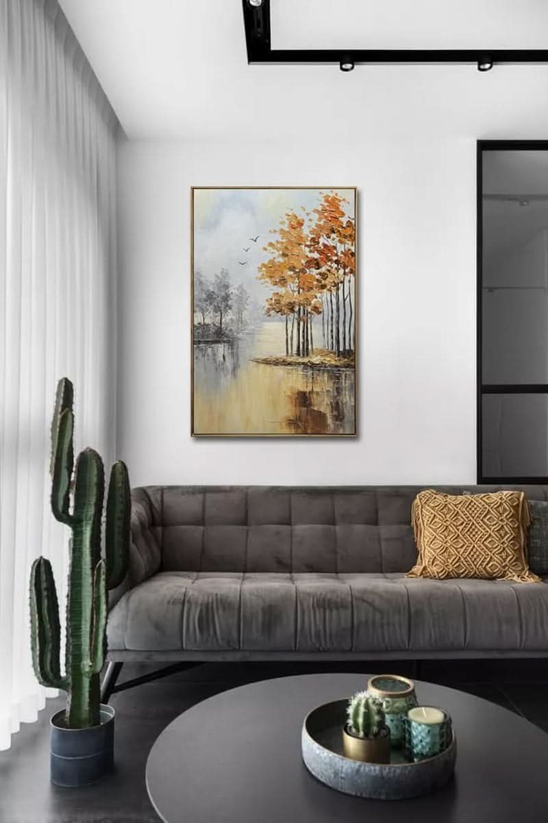Landscape Wall Art 24x36 Hand-Painted Framed for Living Room – image 5