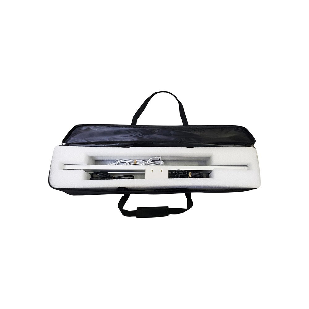 Backlit Fitted Table Throw carry bag open with LED hardware