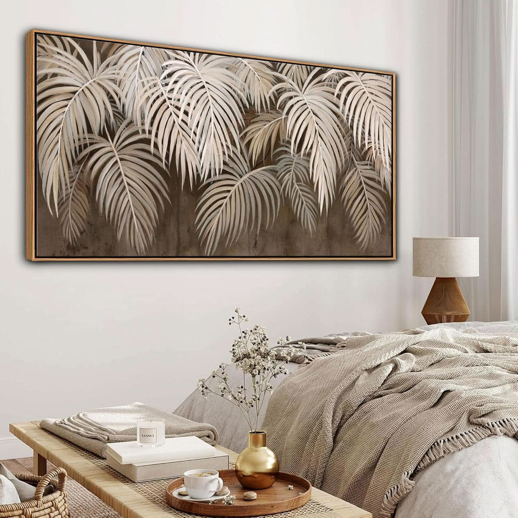 Professional Boho Wall Art 24x48 Framed Neutral Canvas – image 4