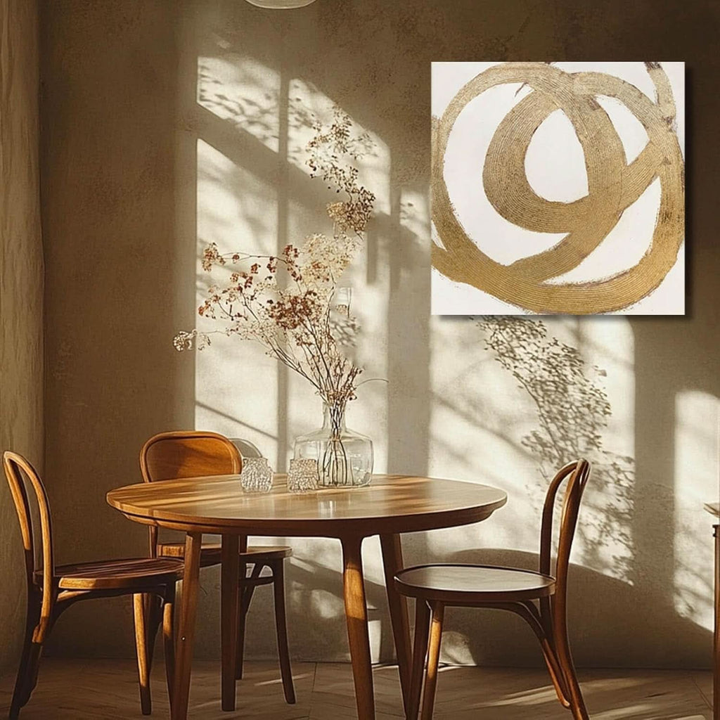 Contour Leaf Botanical Wall Art Gold Neutral Canvas – image 6
