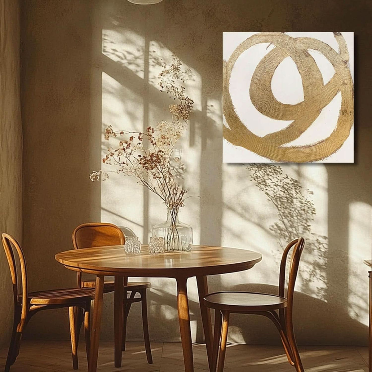 Contour Leaf Botanical Wall Art Gold Neutral Canvas – image 6