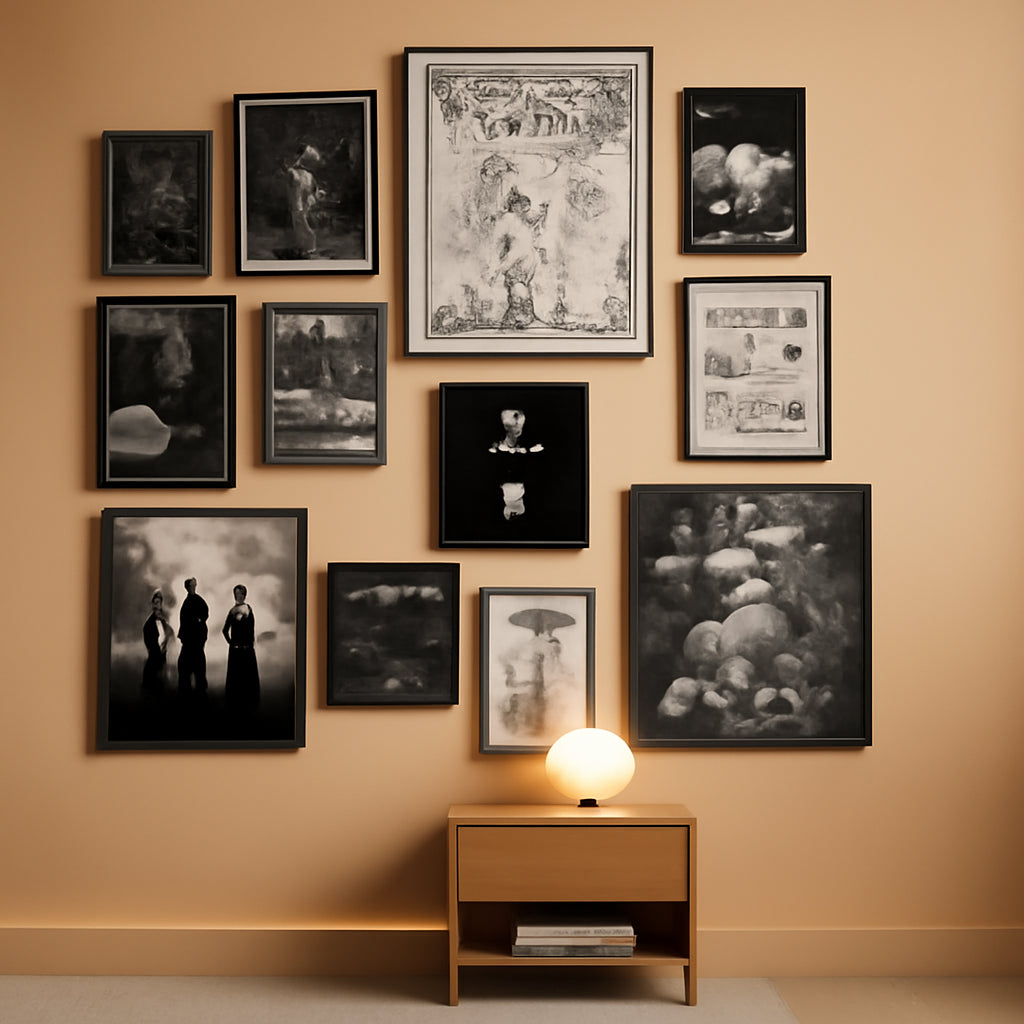 Gothic Witchcraft Wall Art Framed Black Prints for Bedroom – main view
