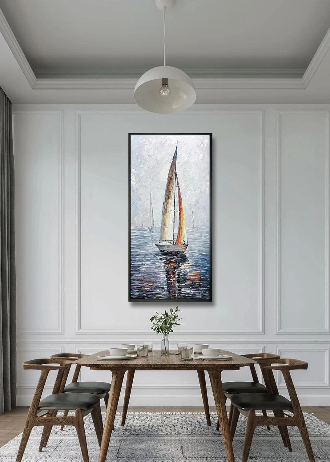 Abstract Wall Art 24x48 Hand-Painted Canvas for Living Room – image 6