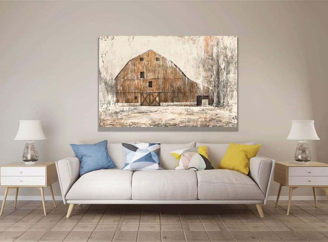 Farmhouse Rustic Canvas Wall Art 36x48 Hand-Painted – image 4