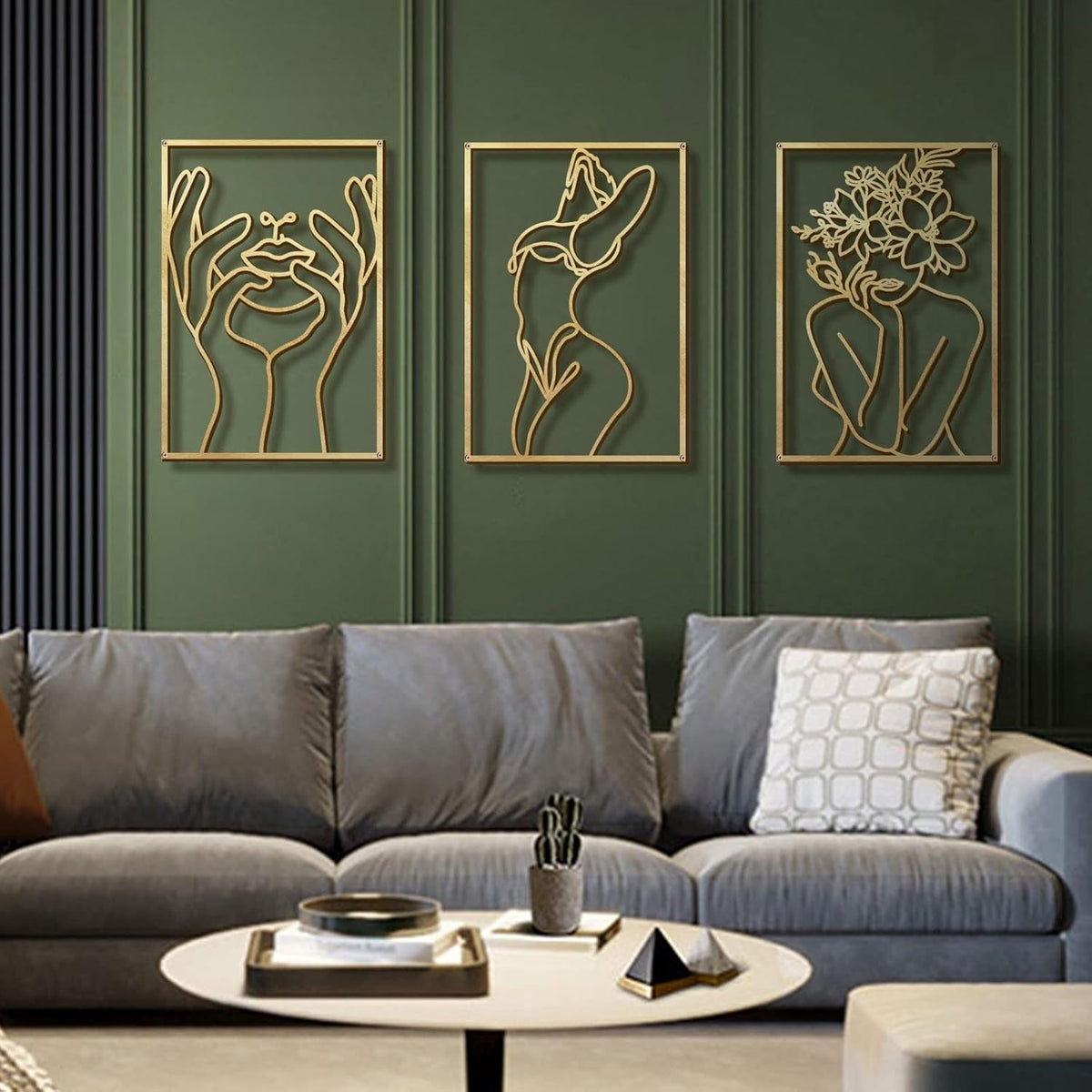 Sculptural Textured Abstract Wall Art 17x11.8 Gold – image 8