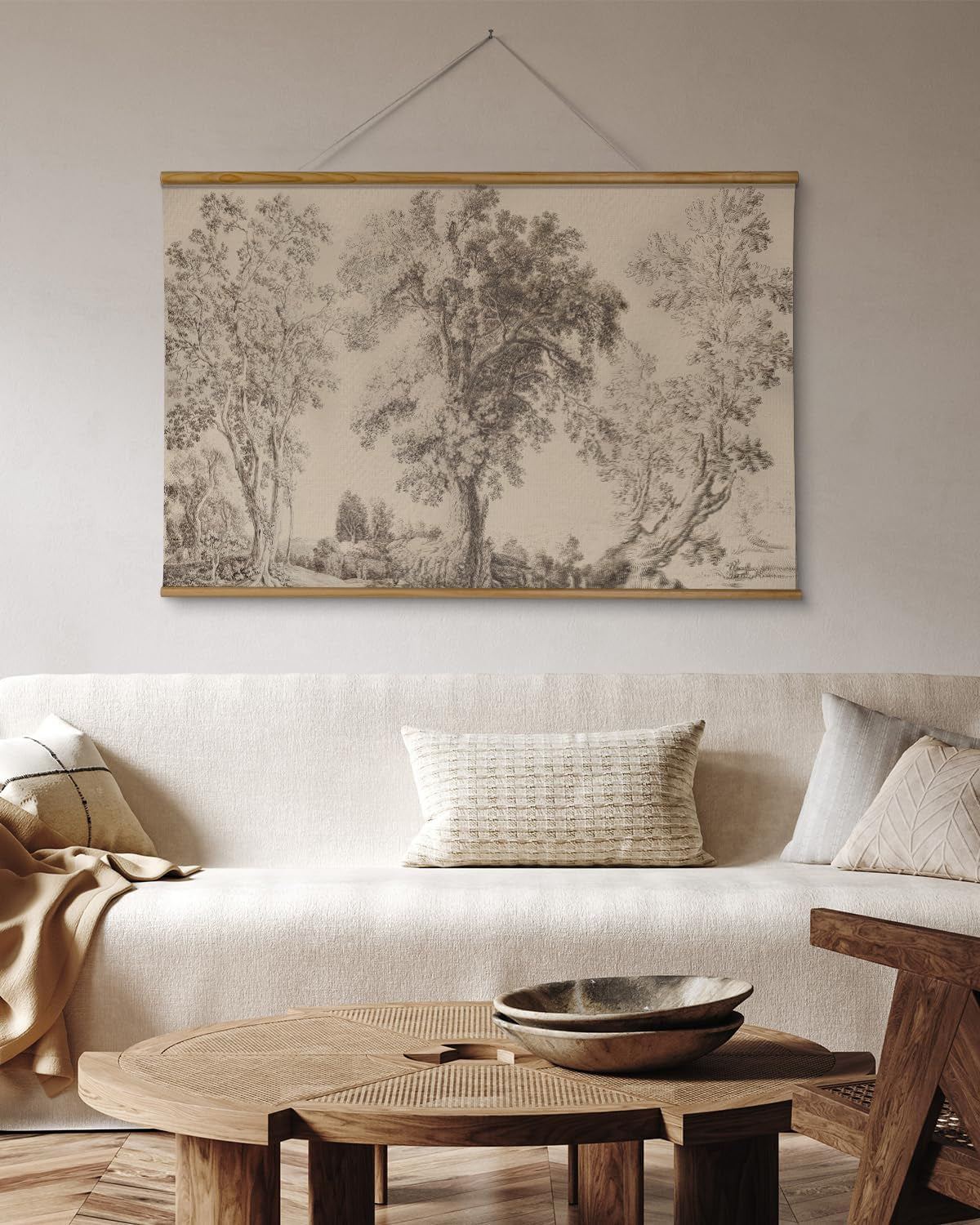 Tree Scroll Landscape Wall Art Extra Large Canvas for Living Room – image 4