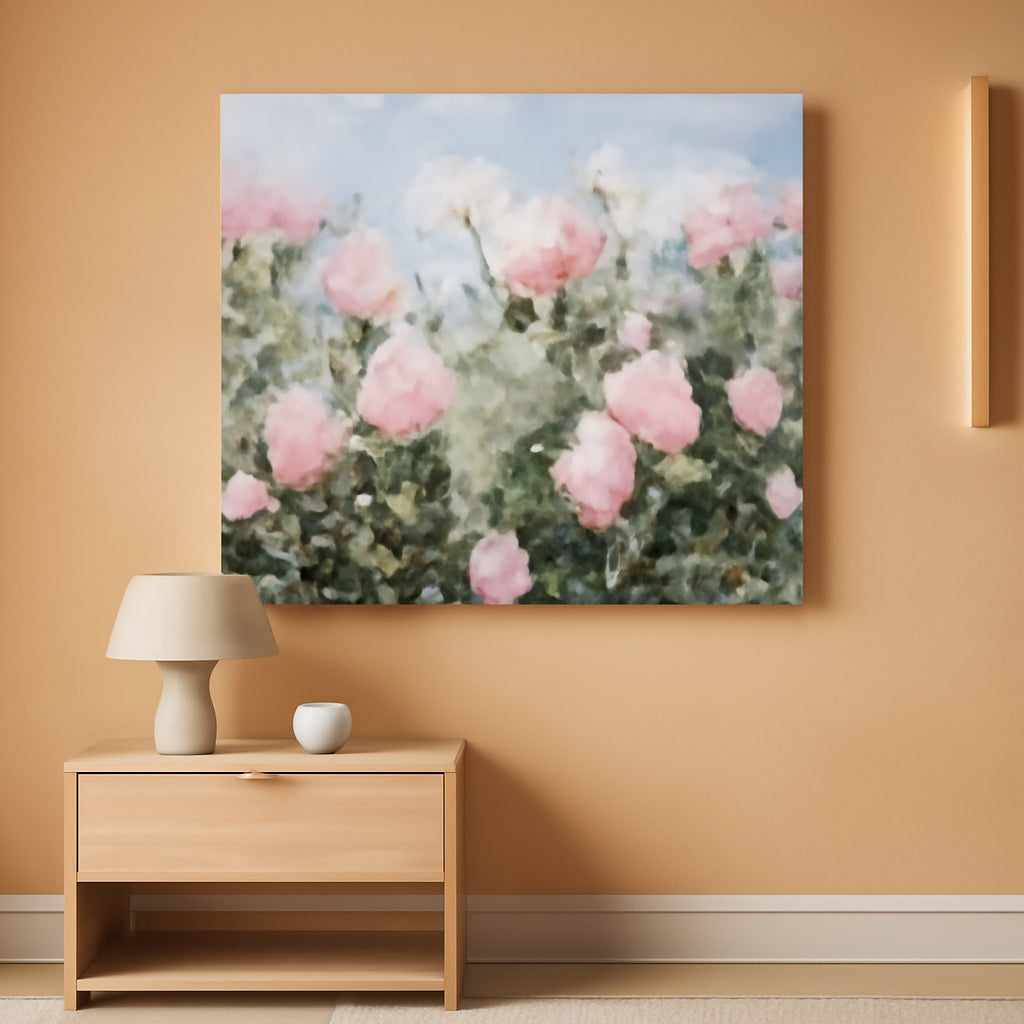 Rose Floral Wall Art 40x20 Pink Canvas for Living Room – main view