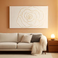 Textured Floral Wall Art 24x48 Hand-Painted Gold for Living Room – main view