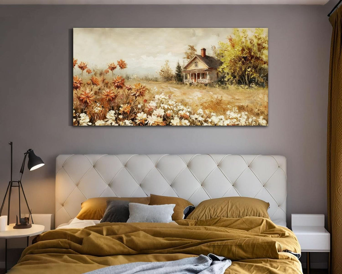 Rustic Farmhouse Landscape Wall Art 40x20 Canvas for Living Room – image 3