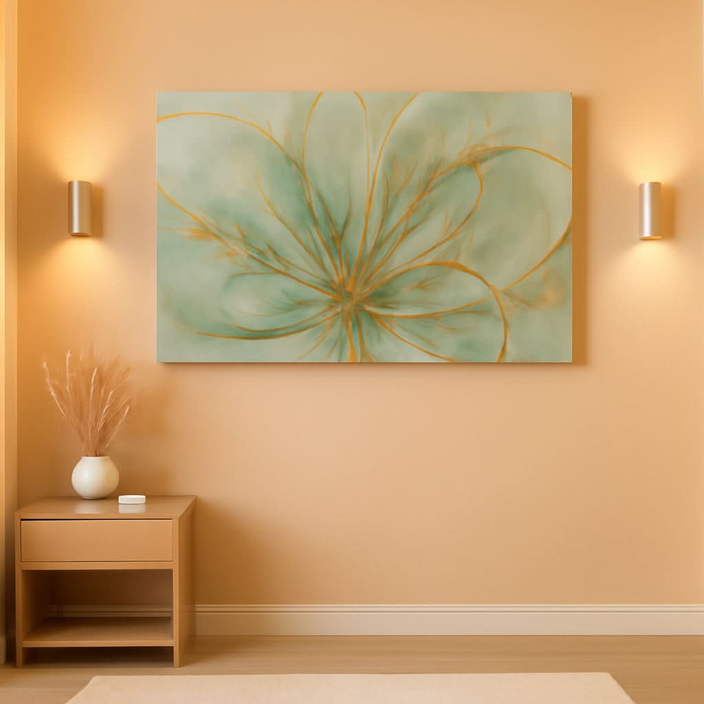 Abstract Floral Wall Art 24x48 Canvas for Living Room – main view