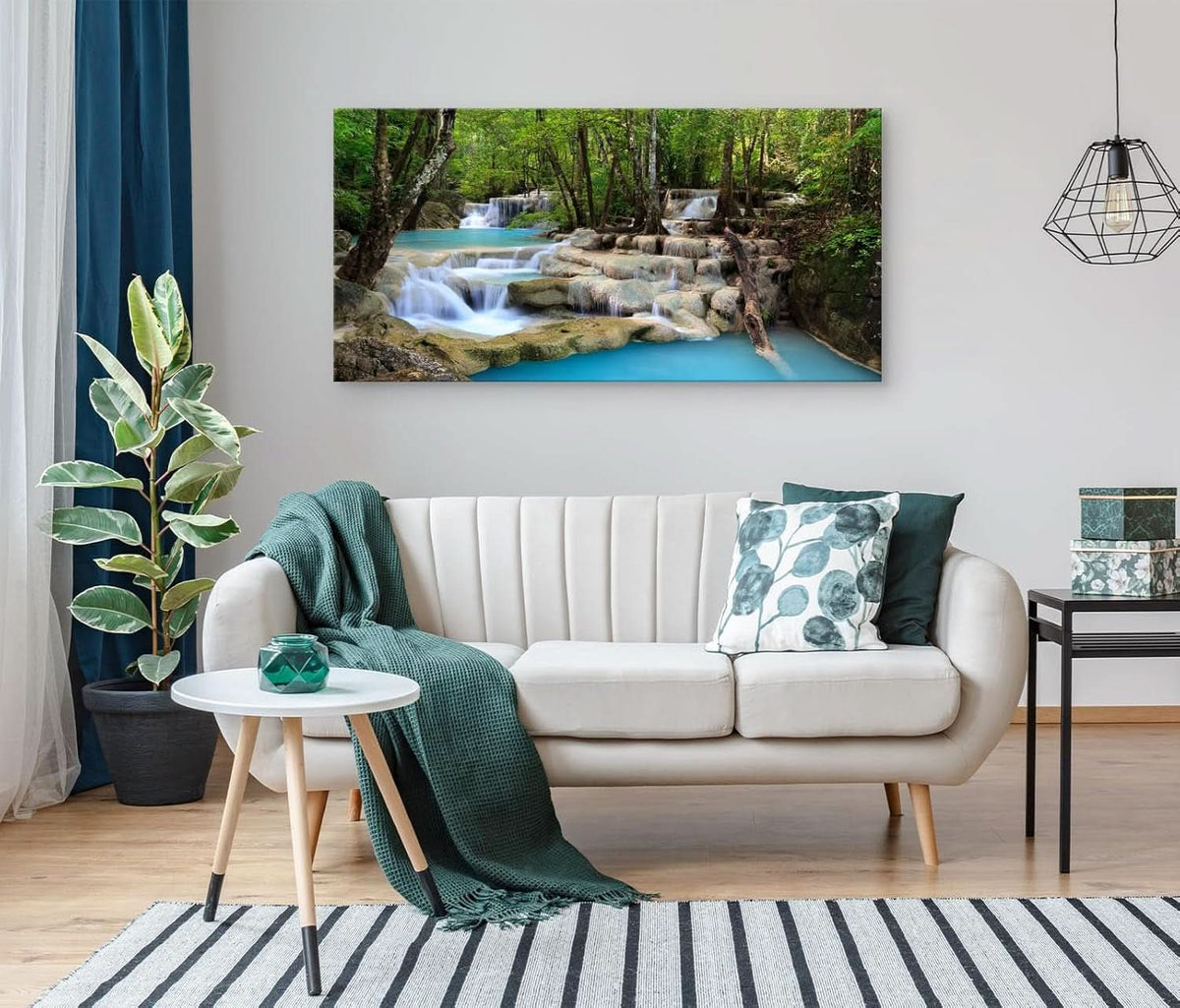 Tropical Waterfall Landscape Wall Art 71x36 Canvas – image 8