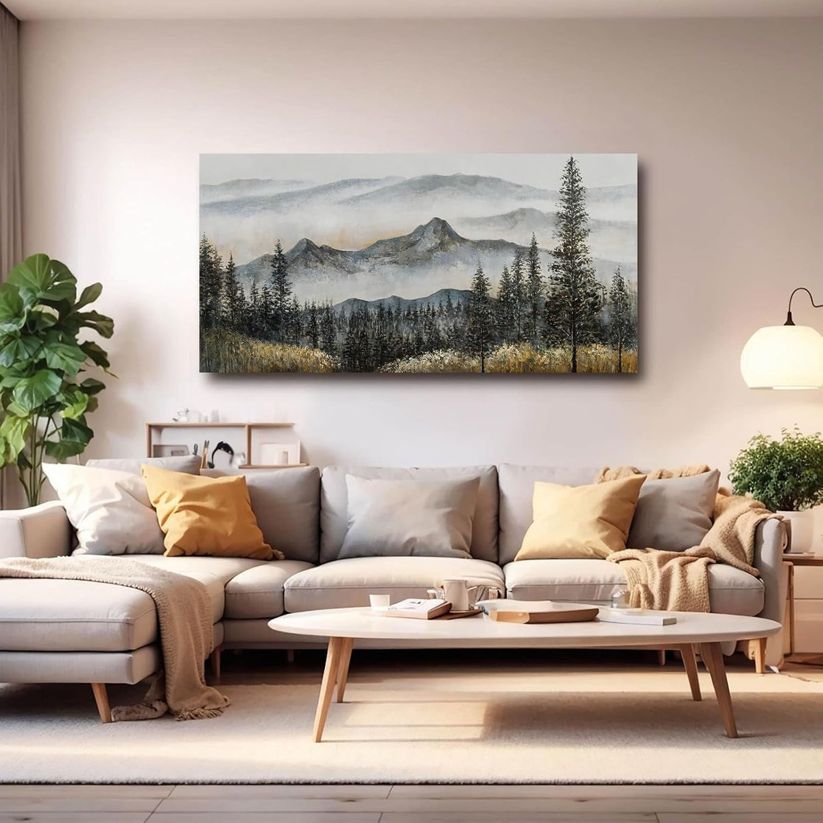 Forest Boho Landscape Wall Art 24x48 Green for Living Room – image 2