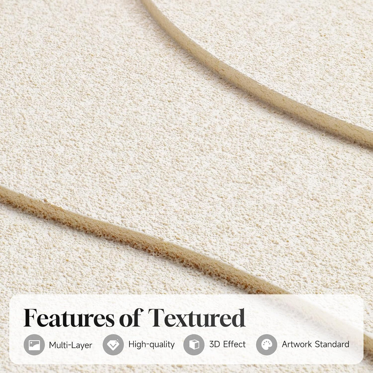 Geometric Relief Textured Modern Wall Art 30x30 White – image 3