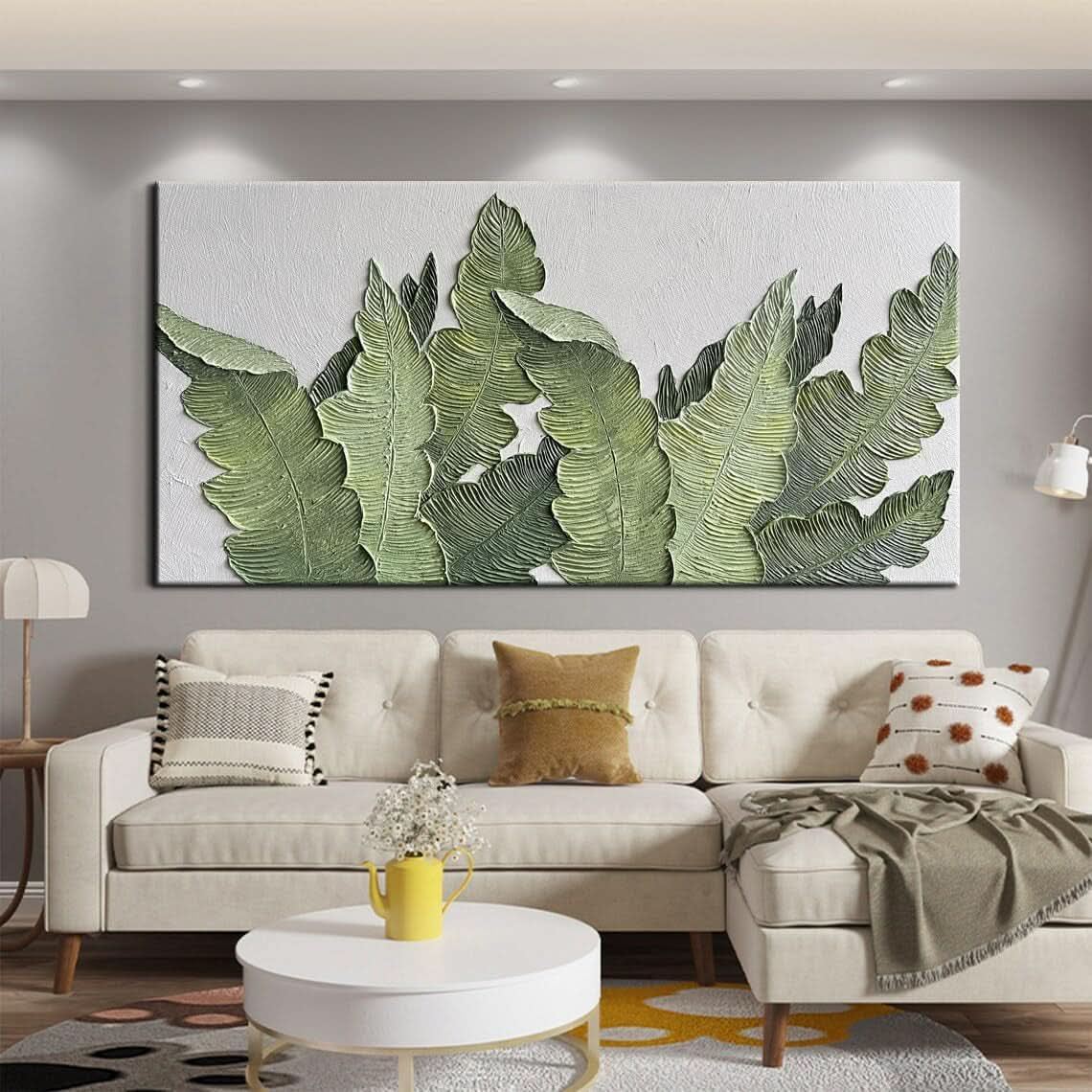 Pattern Floral Wall Art 24x48 Hand-Painted Canvas for Living Room – image 2