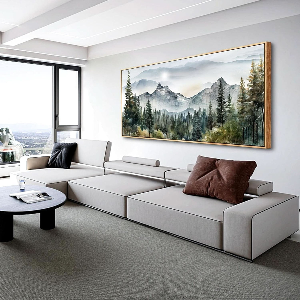 Abstract Landscape Wall Art 20x40 Framed Canvas for Living Room – image 4