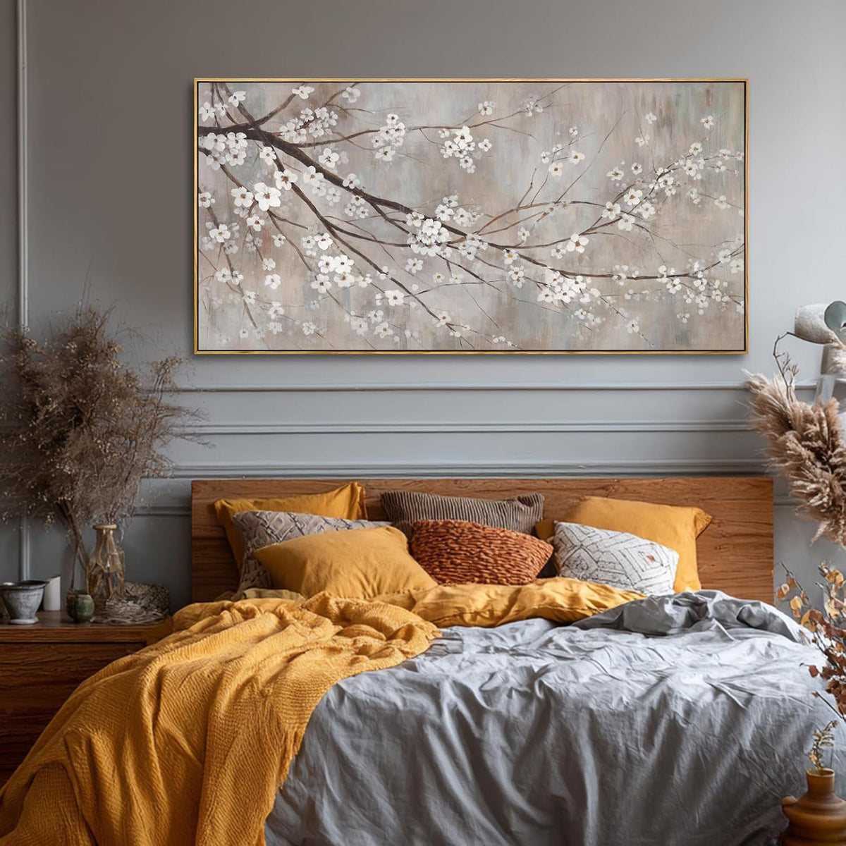Landscape Wall Art 29x58 Grey Canvas for Living Room – image 3