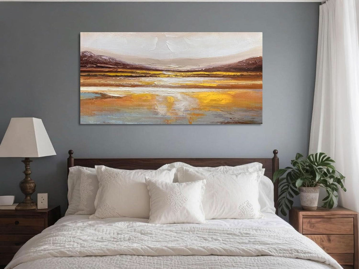 Warm Earth Abstract Wall Art 58x29 Canvas for Living Room – image 3