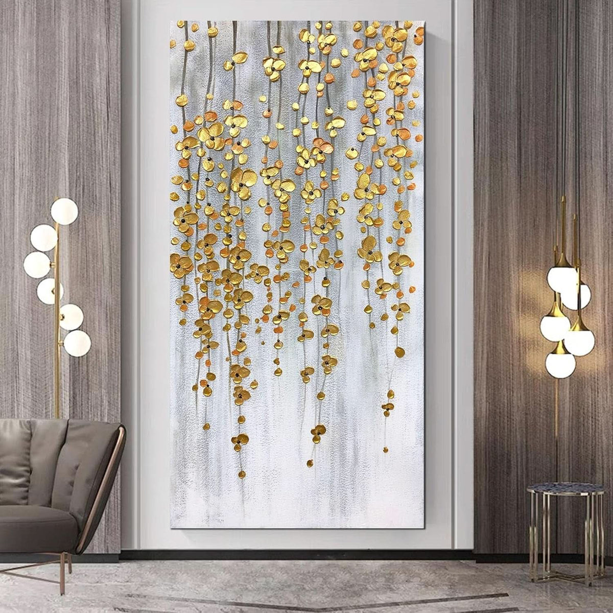 Impression Floral Wall Art 30x60 Hand-Painted Canvas – image 4