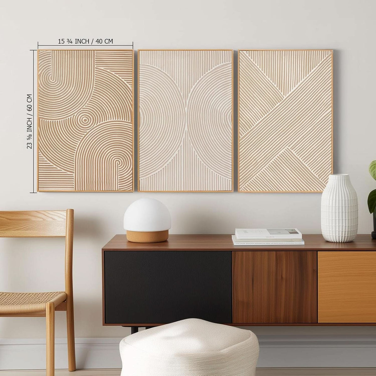 Textured Modern Wall Art 16x24 Hand-Painted Neutral – image 2