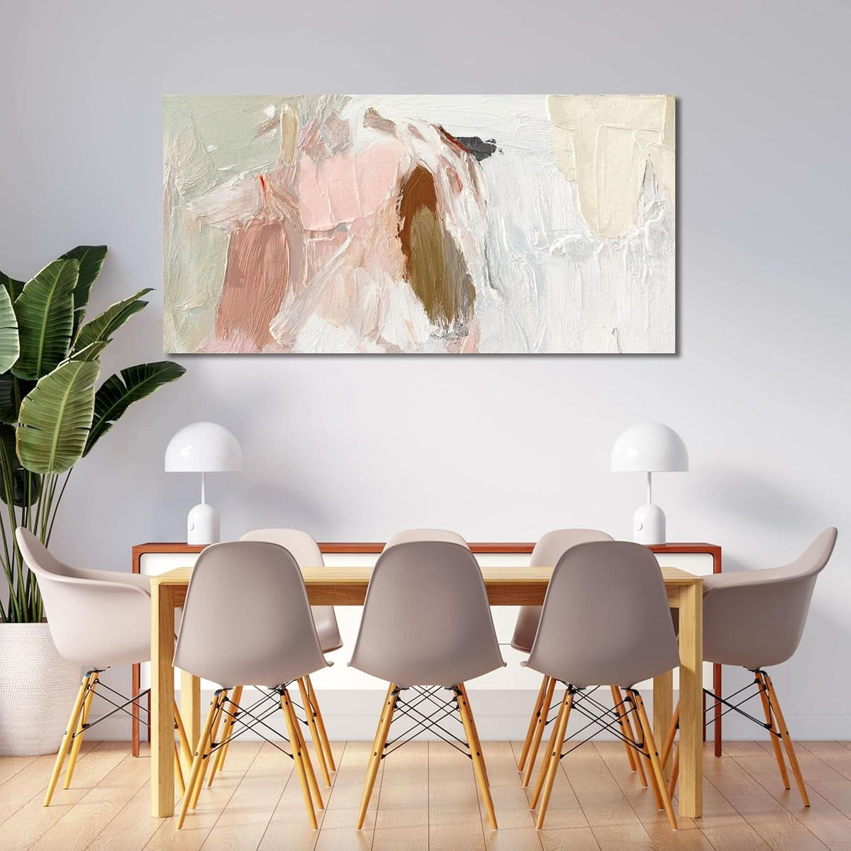 Abstract Wall Art 20x40 White Pink Canvas for Living Room – image 5