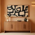 Modernist Abstract Wall Art 30x60 Framed Beige for Living Room – main view