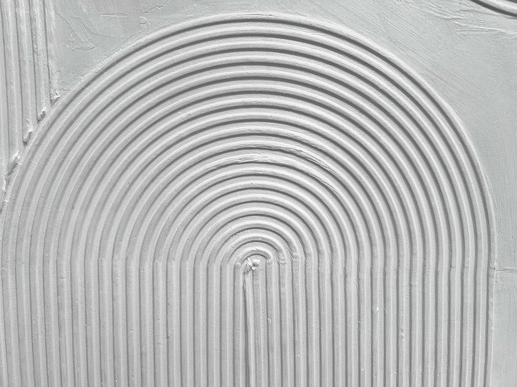 Textured Abstract Wall Art 24x36 Hand-Painted White – image 2