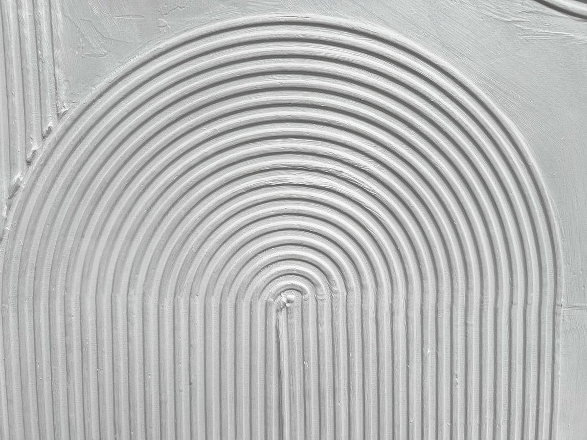 Textured Abstract Wall Art 24x36 Hand-Painted White – image 2