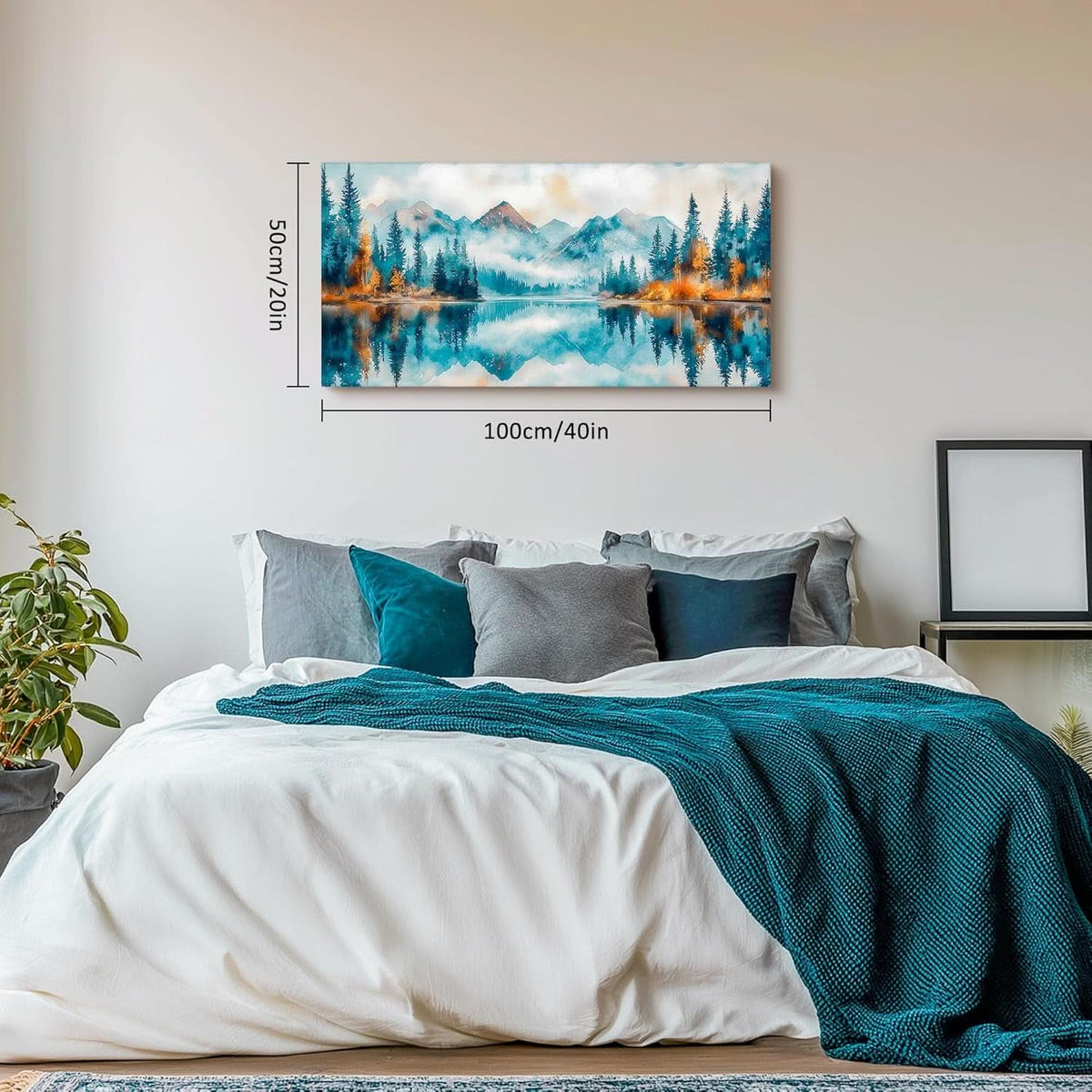 Forest Landscape Wall Art 20x40 Blue Canvas for Living Room – image 4