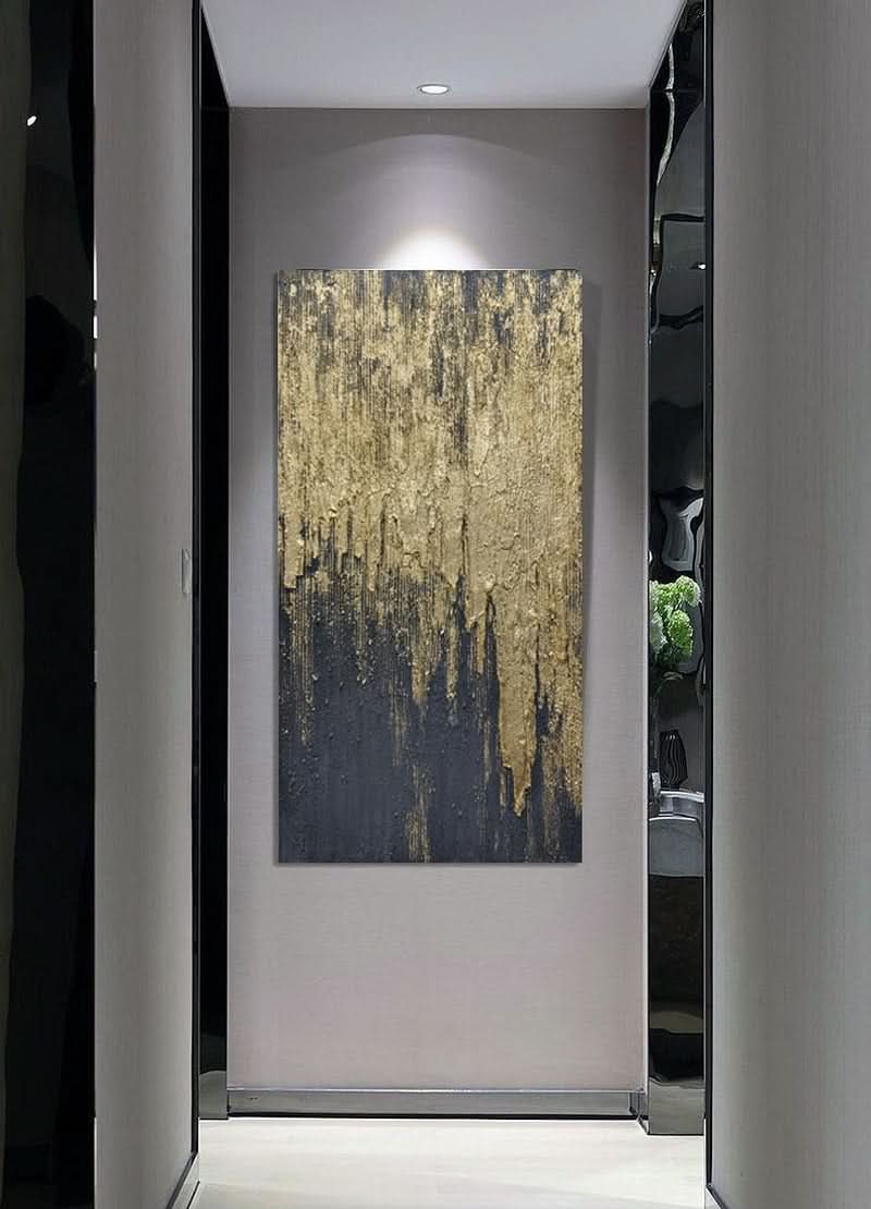 Charcoal Textured Canvas Wall Art 30x45 Hand-Painted Grey – image 6
