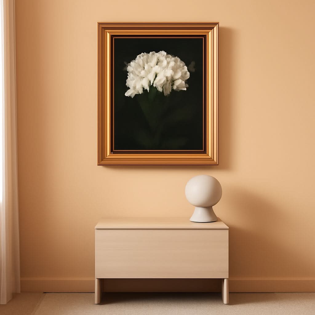 Hydrangea Gilded Floral Wall Art Framed Gold Canvas – main view