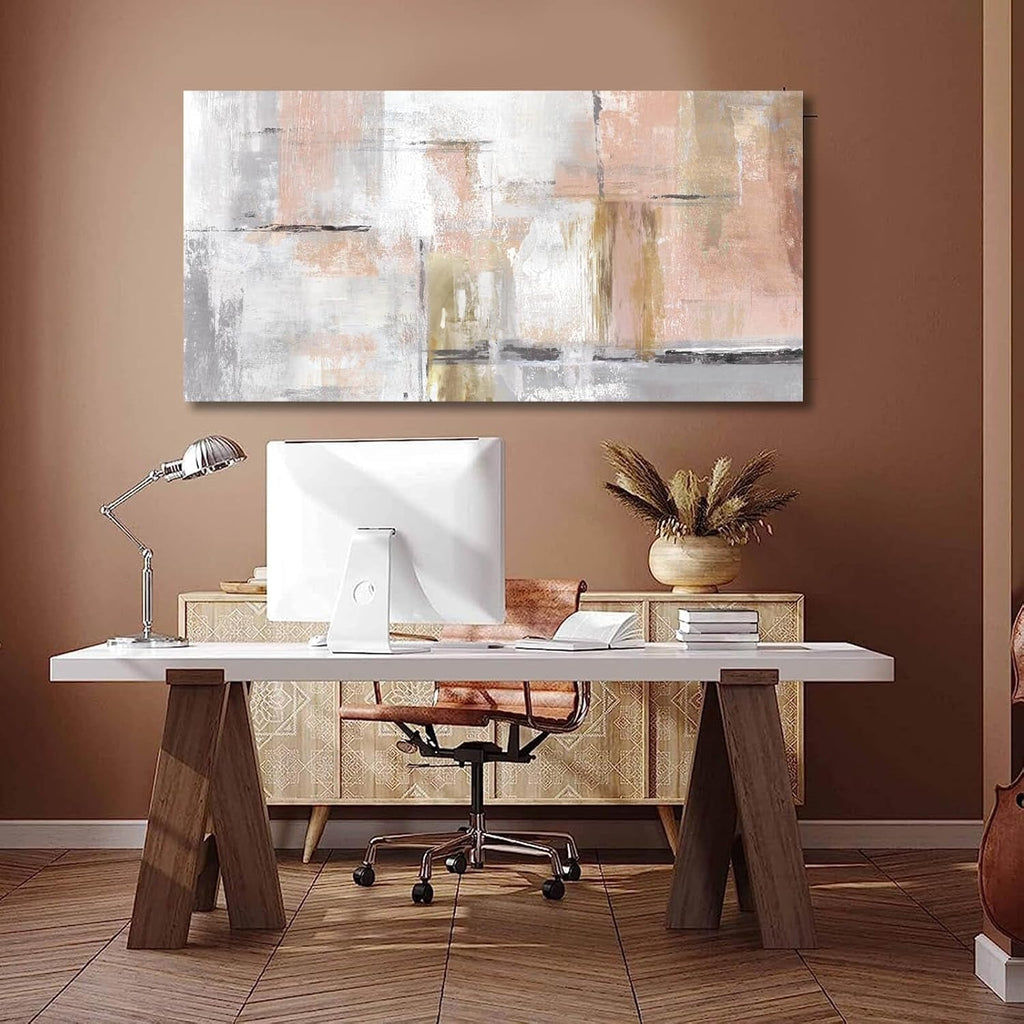 Abstract Wall Art 20x40 Powder Pink Canvas for Living Room – image 4