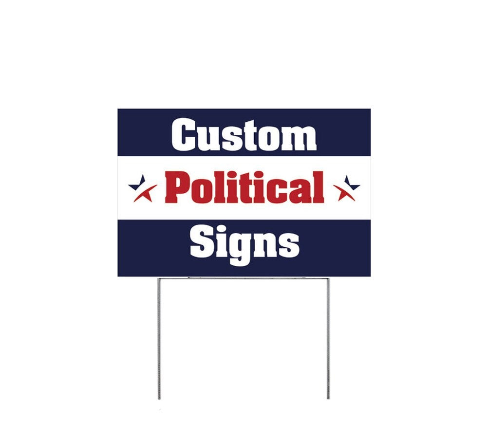 Small custom yard sign 18 x 11 inch on H-stake