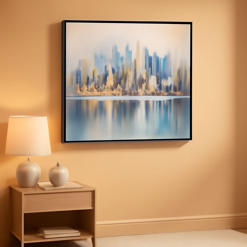 York Metropolitan Skyline Wall Art 20x40 Framed for Living Room – main view
