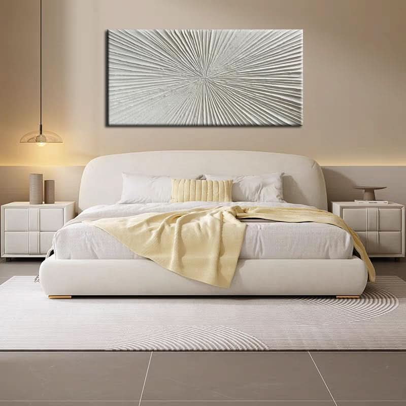 Abstract Wall Art 24x48 Hand-Painted Framed White for Living Room – image 3