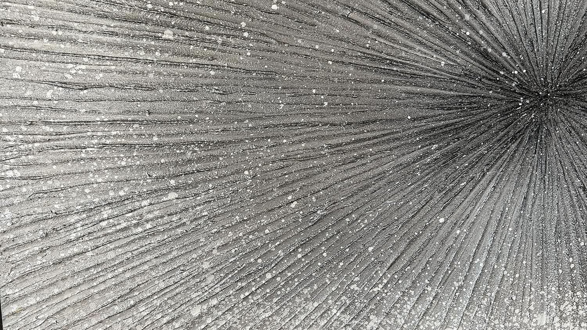 Textured Abstract Wall Art 24x48 Hand-Painted Silver Canvas – image 6