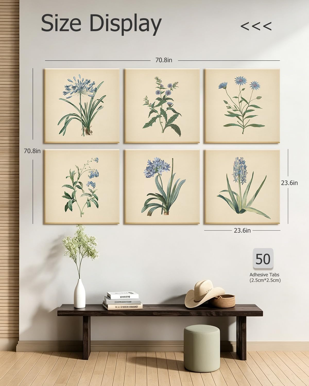 Acoustic Botanical Wall Art 72x48 for Living Room – image 2