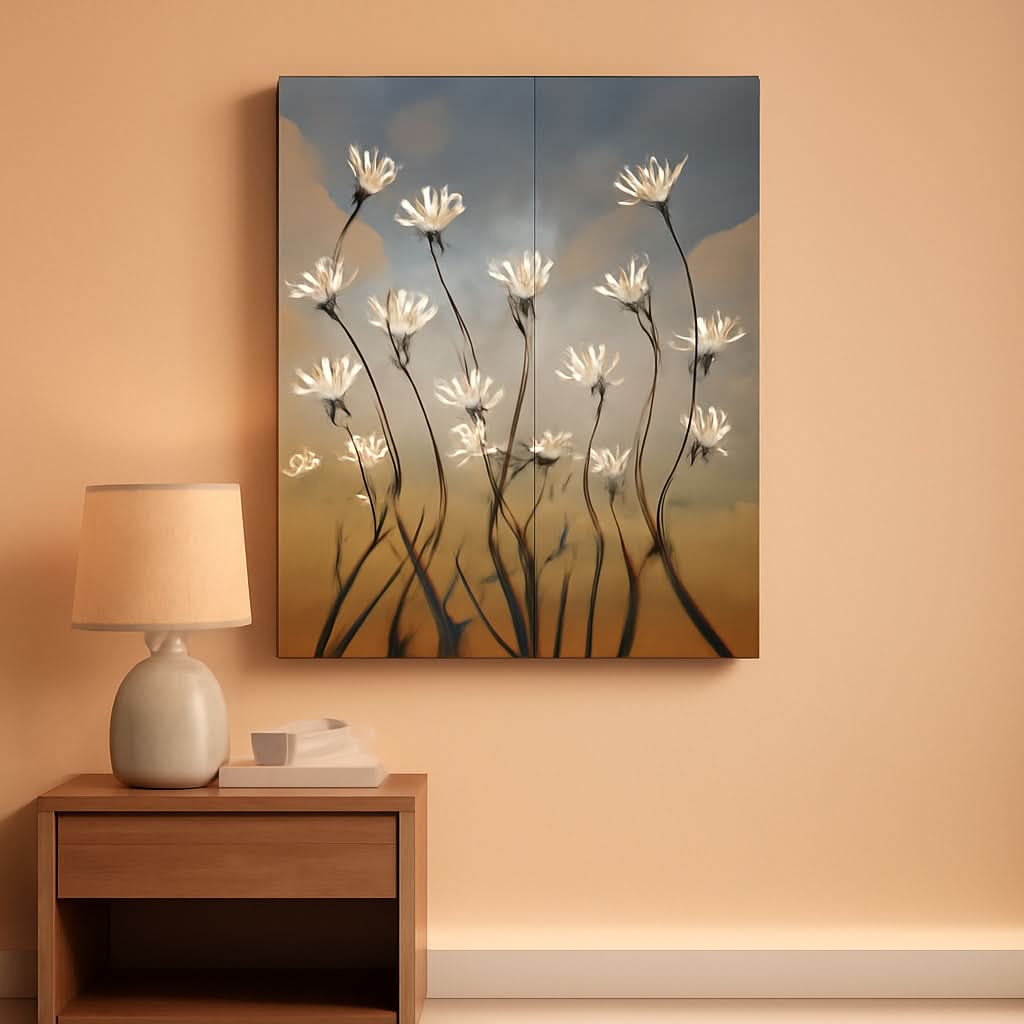 Floral Wall Art Extra Large Hand-Painted Canvas for Living Room – main view