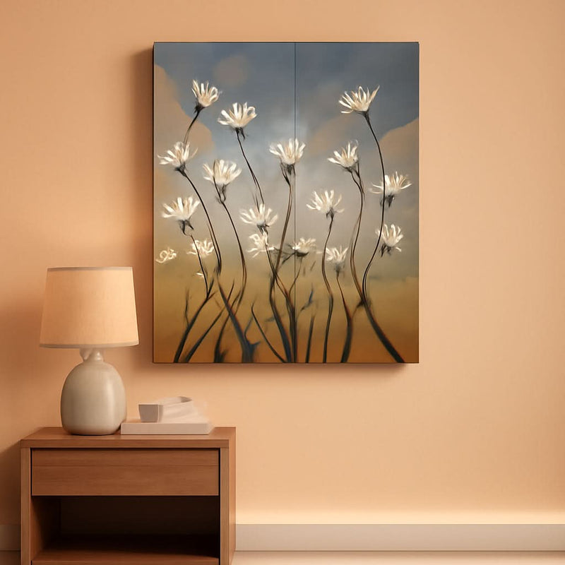 Floral Wall Art Extra Large Hand-Painted Canvas for Living Room – main view