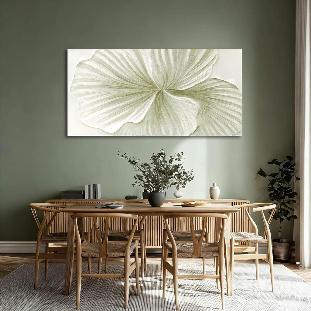 Ginkgo Botanical Wall Art 29x58 Hand-Painted Framed Green Canvas – image 6