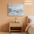 Ocean Wave Textured Coastal Wall Art 40x20 Blue Canvas – main view