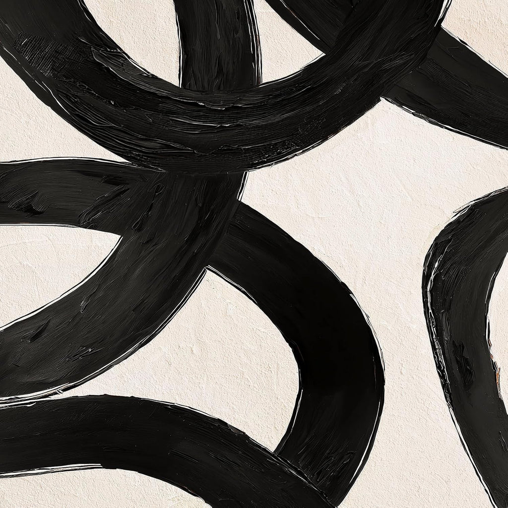 Sturdy Boho Abstract Wall Art 11x14 Framed Black White – image 4