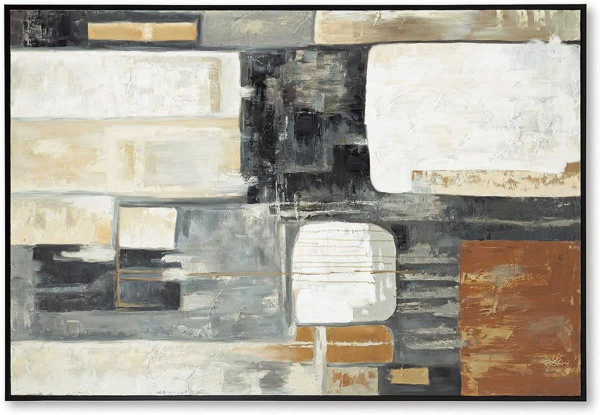 Matte Modern Wall Art 48x72 Hand-Painted Framed Black – image 6