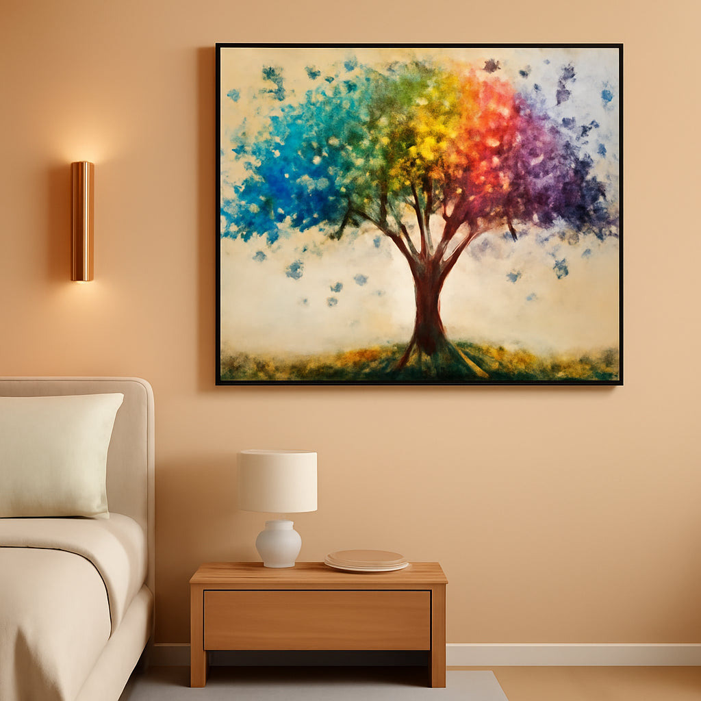 Tree of Life Opulent Ornate Landscape Wall Art Framed Black – main view