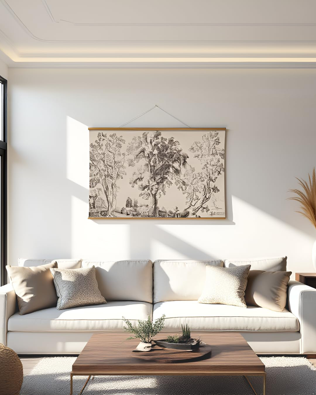 Tree Scroll Landscape Wall Art Extra Large Canvas for Living Room – image 3